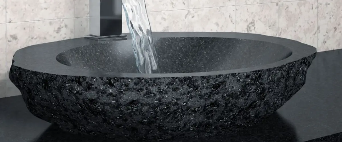 black rock vessel sink