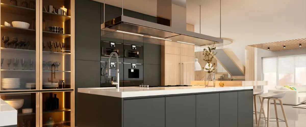 witchen with white countertop