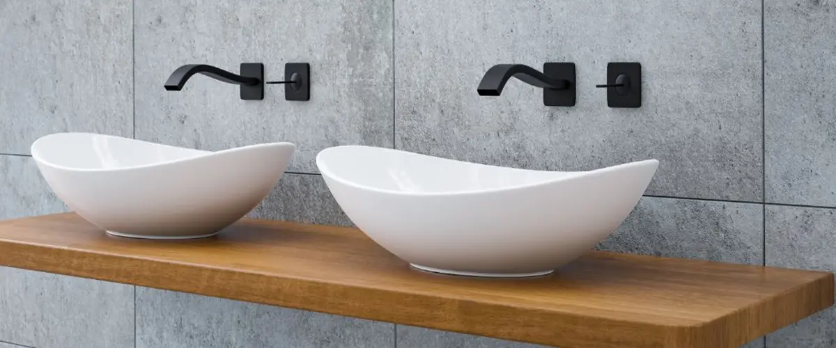 concrete tile backsplash