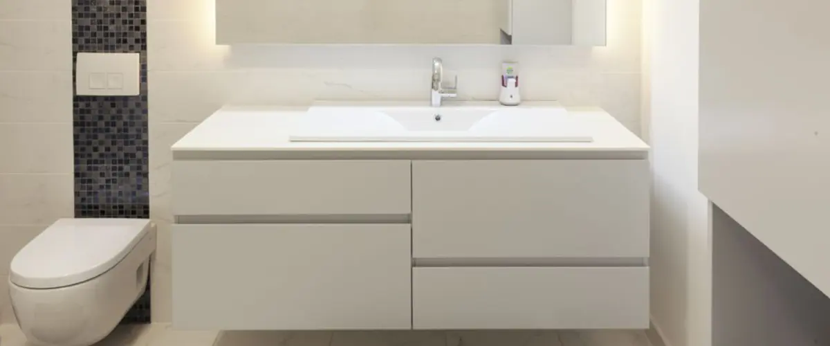 white floating vanity