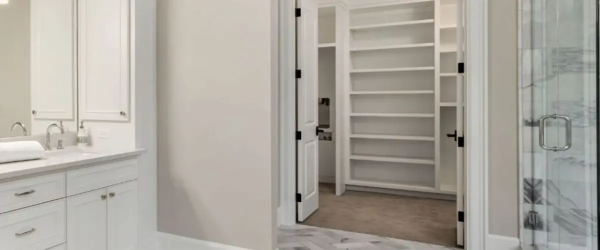 closet in bathroom remodel