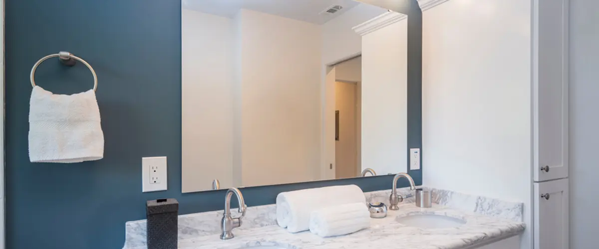 frameless bathroom mirror