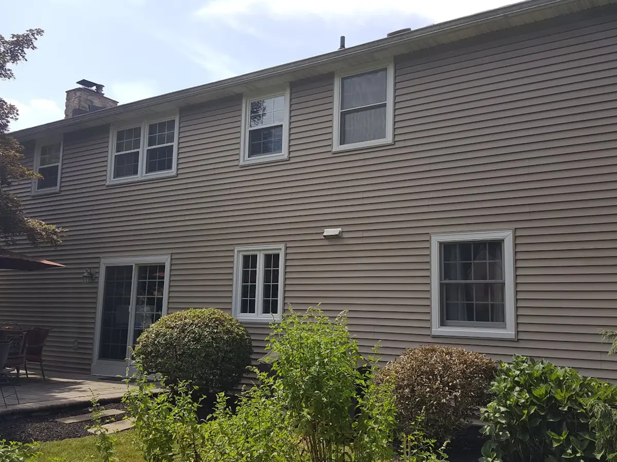 A home with beige siding